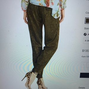 Army green floral Pants by Rachel Roy.